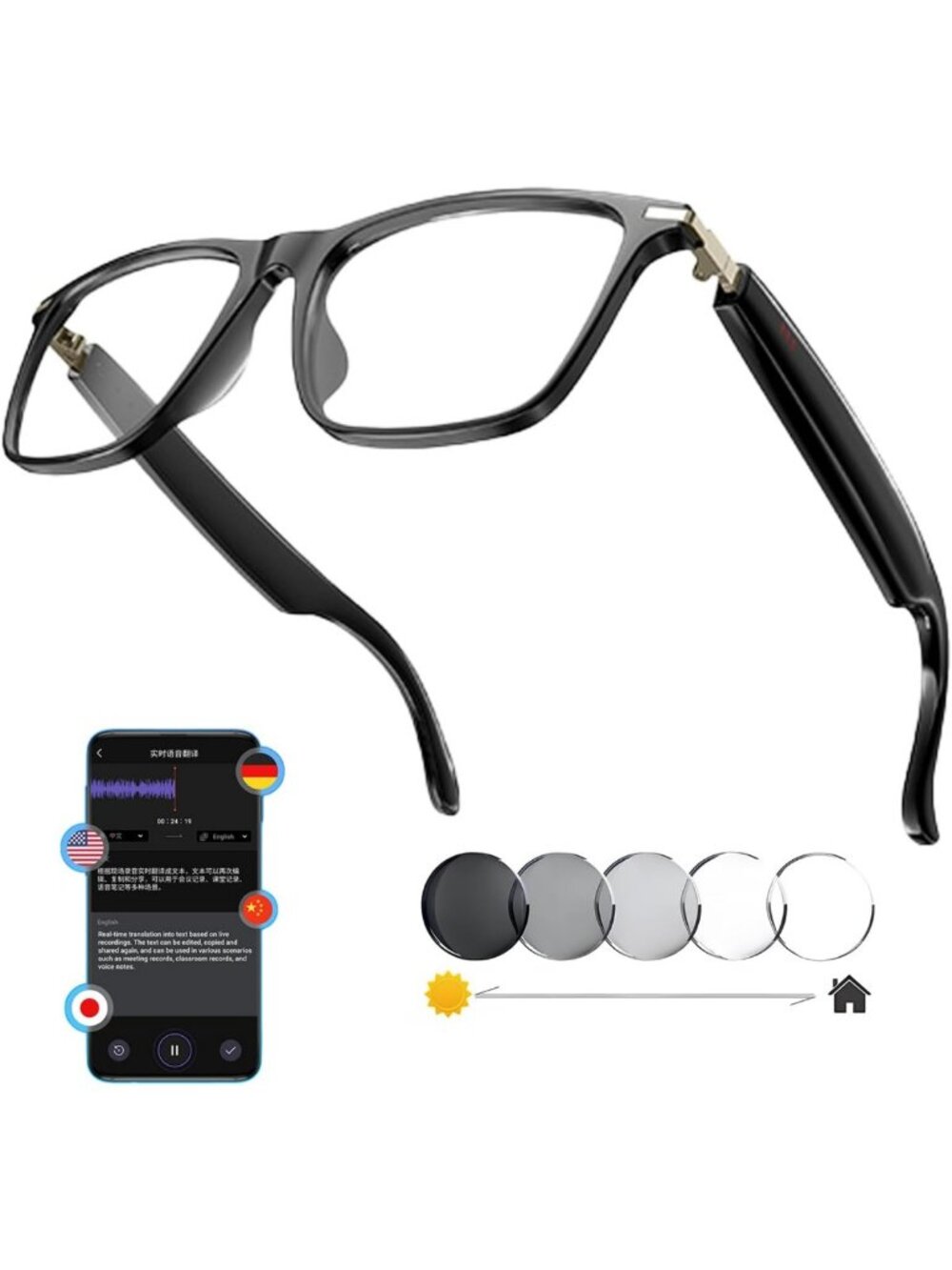 164-Language Smart Glasses with Bluetooth Audio - Ultimate Tech Eyewear